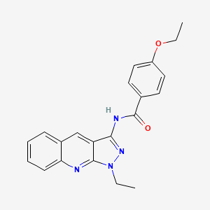 molecular formula C21H20N4O2 B7716238 4-ethoxy-N-(1-ethyl-1H-pyrazolo[3,4-b]quinolin-3-yl)benzamide 