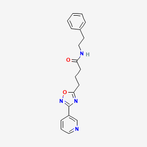 molecular formula C19H20N4O2 B7716245 N-phenethyl-4-(3-(pyridin-3-yl)-1,2,4-oxadiazol-5-yl)butanamide 