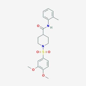 molecular formula C21H26N2O5S B7716257 1-((3,4-dimethoxyphenyl)sulfonyl)-N-(o-tolyl)piperidine-4-carboxamide 