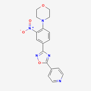 molecular formula C17H15N5O4 B7716272 4-(2-nitro-4-(5-(pyridin-4-yl)-1,2,4-oxadiazol-3-yl)phenyl)morpholine 