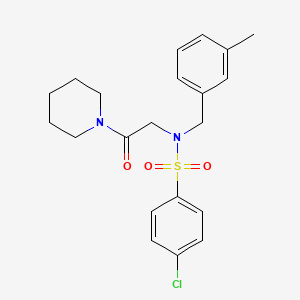 4-chloro-N-(3-methylbenzyl)-N-(2-oxo-2-(piperidin-1-yl)ethyl)benzenesulfonamide