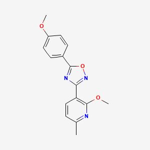 molecular formula C16H15N3O3 B7716297 3-(2-methoxy-6-methylpyridin-3-yl)-5-(4-methoxyphenyl)-1,2,4-oxadiazole 