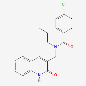 molecular formula C20H19ClN2O2 B7716298 4-chloro-N-((2-hydroxyquinolin-3-yl)methyl)-N-propylbenzamide 