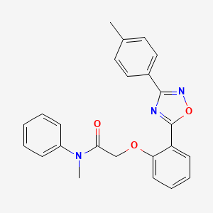 molecular formula C24H21N3O3 B7716304 N-methyl-N-phenyl-2-(2-(3-(p-tolyl)-1,2,4-oxadiazol-5-yl)phenoxy)acetamide 