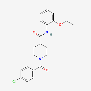 molecular formula C21H23ClN2O3 B7716305 1-(4-chlorobenzoyl)-N-(2-ethoxyphenyl)piperidine-4-carboxamide 