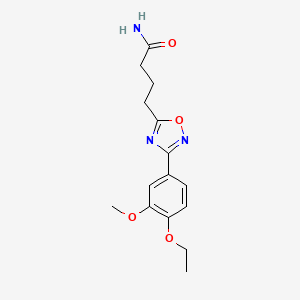 molecular formula C15H19N3O4 B7716327 4-(3-(4-ethoxy-3-methoxyphenyl)-1,2,4-oxadiazol-5-yl)butanamide 