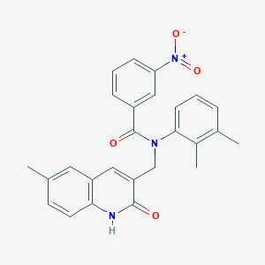 molecular formula C26H23N3O4 B7716341 N-(2,3-dimethylphenyl)-N-((2-hydroxy-6-methylquinolin-3-yl)methyl)-3-nitrobenzamide 