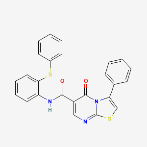 molecular formula C25H17N3O2S2 B7716344 5-oxo-3-phenyl-N-[4-(propan-2-yl)phenyl]-5H-[1,3]thiazolo[3,2-a]pyrimidine-6-carboxamide 