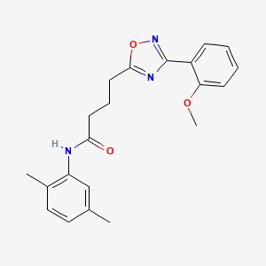 molecular formula C21H23N3O3 B7716350 N-(2,5-dimethylphenyl)-4-(3-(2-methoxyphenyl)-1,2,4-oxadiazol-5-yl)butanamide 