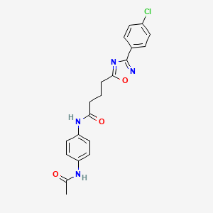 molecular formula C20H19ClN4O3 B7716358 N-(4-acetamidophenyl)-4-(3-(4-chlorophenyl)-1,2,4-oxadiazol-5-yl)butanamide 
