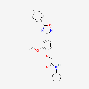 molecular formula C24H27N3O4 B7716370 N-cyclopentyl-2-(2-ethoxy-4-(5-(p-tolyl)-1,2,4-oxadiazol-3-yl)phenoxy)acetamide 