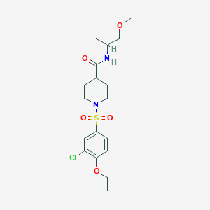 molecular formula C18H27ClN2O5S B7716371 1-(3-chloro-4-ethoxybenzenesulfonyl)-N-[(pyridin-3-yl)methyl]piperidine-4-carboxamide 