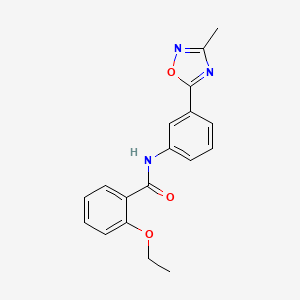 molecular formula C18H17N3O3 B7716397 2-ethoxy-N-(3-(3-methyl-1,2,4-oxadiazol-5-yl)phenyl)benzamide 