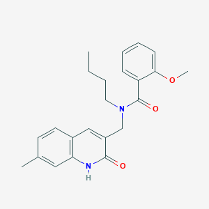 molecular formula C23H26N2O3 B7716403 N-butyl-N-((2-hydroxy-7-methylquinolin-3-yl)methyl)-2-methoxybenzamide 