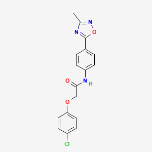 molecular formula C17H14ClN3O3 B7716414 2-(4-chlorophenoxy)-N-(4-(3-methyl-1,2,4-oxadiazol-5-yl)phenyl)acetamide 