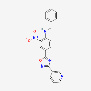 molecular formula C20H15N5O3 B7716425 N-benzyl-2-nitro-4-(3-(pyridin-3-yl)-1,2,4-oxadiazol-5-yl)aniline 