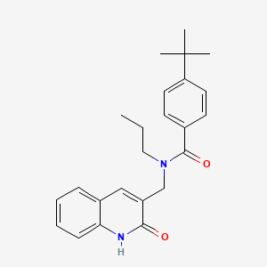 molecular formula C24H28N2O2 B7716426 4-(tert-butyl)-N-((2-hydroxyquinolin-3-yl)methyl)-N-propylbenzamide 