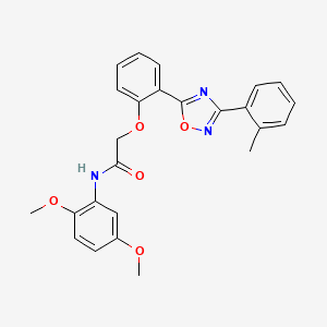 molecular formula C25H23N3O5 B7716449 N-(2,5-dimethoxyphenyl)-2-(2-(3-(o-tolyl)-1,2,4-oxadiazol-5-yl)phenoxy)acetamide 