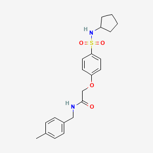 molecular formula C21H26N2O4S B7716455 2-(4-(N-cyclopentylsulfamoyl)phenoxy)-N-(4-methylbenzyl)acetamide 