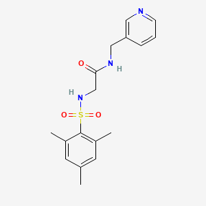 molecular formula C17H21N3O3S B7716485 N-(pyridin-3-ylmethyl)-2-(2,4,6-trimethylphenylsulfonamido)acetamide 