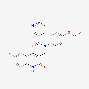molecular formula C25H23N3O3 B7716546 N-(4-ethoxyphenyl)-N-((2-hydroxy-6-methylquinolin-3-yl)methyl)nicotinamide 