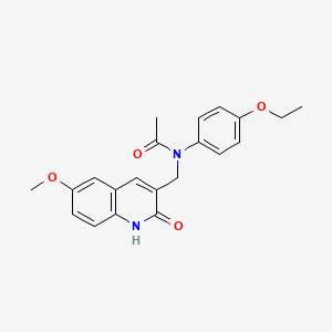 molecular formula C21H22N2O4 B7716562 N-(4-ethoxyphenyl)-N-((2-hydroxy-6-methoxyquinolin-3-yl)methyl)acetamide 