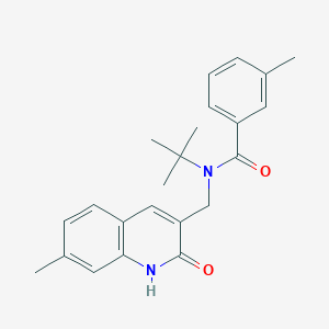 N-(tert-butyl)-N-((2-hydroxy-7-methylquinolin-3-yl)methyl)-3-methylbenzamide