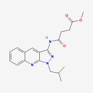 molecular formula C19H22N4O3 B7716577 methyl 4-((1-isobutyl-1H-pyrazolo[3,4-b]quinolin-3-yl)amino)-4-oxobutanoate 