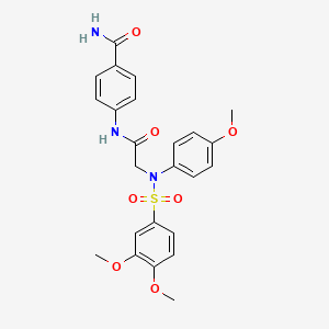 molecular formula C24H25N3O7S B7716579 4-[[2-(N-(3,4-Dimethoxyphenyl)sulfonyl-4-methoxyanilino)acetyl]amino]benzamide CAS No. 428835-52-3