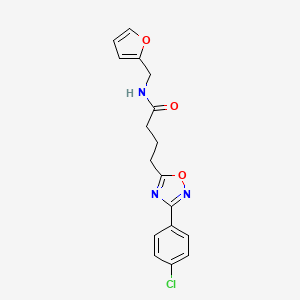 molecular formula C17H16ClN3O3 B7716587 4-(3-(4-chlorophenyl)-1,2,4-oxadiazol-5-yl)-N-(furan-2-ylmethyl)butanamide 