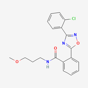 molecular formula C19H18ClN3O3 B7716613 2-(3-(2-chlorophenyl)-1,2,4-oxadiazol-5-yl)-N-(3-methoxypropyl)benzamide 