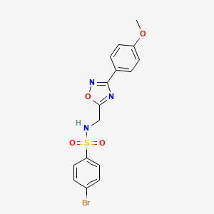 molecular formula C16H14BrN3O4S B7716621 4-bromo-N-((3-(4-methoxyphenyl)-1,2,4-oxadiazol-5-yl)methyl)benzenesulfonamide 