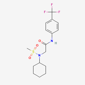 molecular formula C16H21F3N2O3S B7716628 4-[2-(N-cyclohexylmethanesulfonamido)acetamido]benzamide 