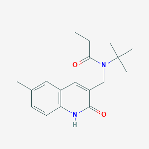 molecular formula C18H24N2O2 B7716645 N-(tert-butyl)-N-((2-hydroxy-6-methylquinolin-3-yl)methyl)propionamide 