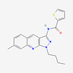 molecular formula C20H20N4OS B7716650 N-(1-butyl-7-methyl-1H-pyrazolo[3,4-b]quinolin-3-yl)thiophene-2-carboxamide 
