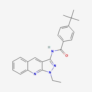 molecular formula C23H24N4O B7716672 4-(tert-butyl)-N-(1-ethyl-1H-pyrazolo[3,4-b]quinolin-3-yl)benzamide 