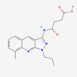 molecular formula C18H20N4O3 B7716677 4-((8-methyl-1-propyl-1H-pyrazolo[3,4-b]quinolin-3-yl)amino)-4-oxobutanoic acid 