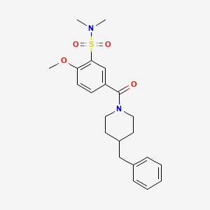 molecular formula C22H28N2O4S B7716691 N-cyclopentyl-4-methoxy-3-(piperidine-1-sulfonyl)benzamide 