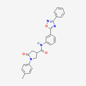 molecular formula C26H22N4O3 B7716721 5-oxo-N-(3-(3-phenyl-1,2,4-oxadiazol-5-yl)phenyl)-1-(p-tolyl)pyrrolidine-3-carboxamide 