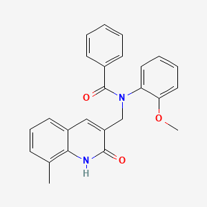 molecular formula C25H22N2O3 B7716737 N-((2-hydroxy-8-methylquinolin-3-yl)methyl)-N-(2-methoxyphenyl)benzamide 