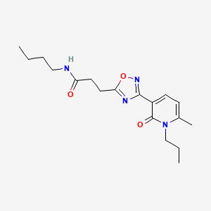 molecular formula C18H26N4O3 B7716750 N-butyl-3-(3-(6-methyl-2-oxo-1-propyl-1,2-dihydropyridin-3-yl)-1,2,4-oxadiazol-5-yl)propanamide 
