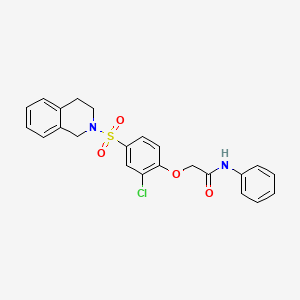 molecular formula C23H21ClN2O4S B7716764 2-[4-(cyclohexylsulfamoyl)phenoxy]-N-(2,4-difluorophenyl)acetamide 