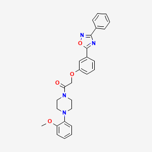 molecular formula C27H26N4O4 B7716773 1-(4-(2-methoxyphenyl)piperazin-1-yl)-2-(3-(3-phenyl-1,2,4-oxadiazol-5-yl)phenoxy)ethanone 