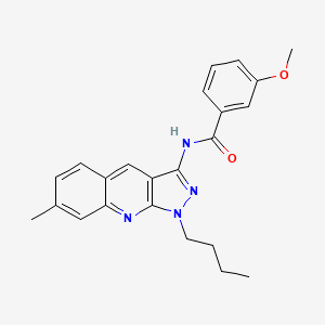 molecular formula C23H24N4O2 B7716776 N-(1-butyl-7-methyl-1H-pyrazolo[3,4-b]quinolin-3-yl)-3-methoxybenzamide 