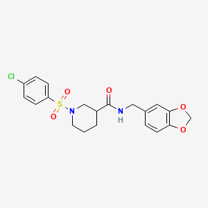 molecular formula C20H21ClN2O5S B7716792 3-(4-benzylpiperidine-1-carbonyl)-1-(4-chlorobenzenesulfonyl)piperidine 