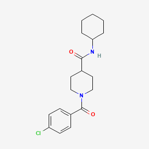molecular formula C19H25ClN2O2 B7716799 1-(4-chlorobenzoyl)-N-cyclohexylpiperidine-4-carboxamide 
