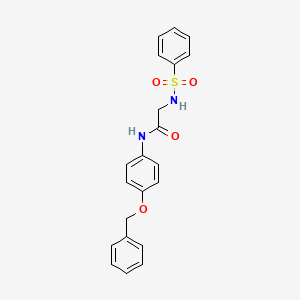 molecular formula C21H20N2O4S B7716804 N-(4-(benzyloxy)phenyl)-2-(phenylsulfonamido)acetamide 