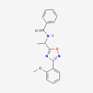 molecular formula C18H17N3O3 B7716830 N-(1-(3-(2-methoxyphenyl)-1,2,4-oxadiazol-5-yl)ethyl)benzamide 