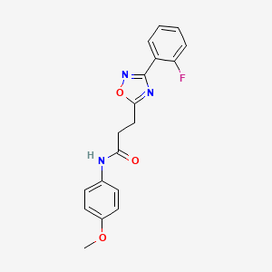 molecular formula C18H16FN3O3 B7716834 3-(3-(2-fluorophenyl)-1,2,4-oxadiazol-5-yl)-N-(4-methoxyphenyl)propanamide 