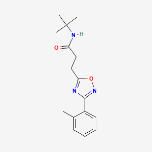 molecular formula C16H21N3O2 B7716844 N-(tert-butyl)-3-(3-(o-tolyl)-1,2,4-oxadiazol-5-yl)propanamide 